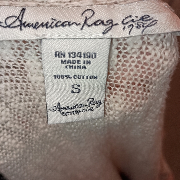 2/$30 AMERICAN RAG Knit Red White Fringe Western Striped Boho Cardigan(#1,105) - Picture 2 of 7